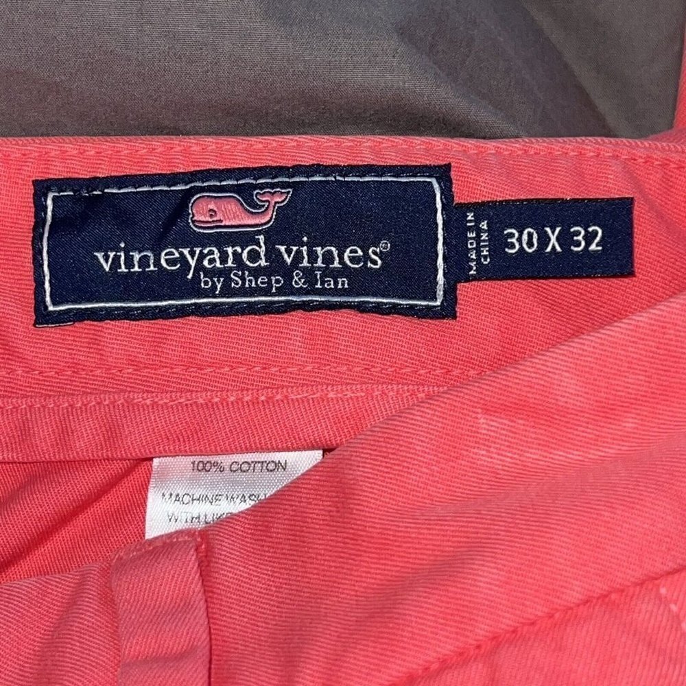 VINEYARD VINES Varsity Red Garment Dyed Slim Fit Breaker Cotton Pants Size 30x32 - Picture 7 of 10